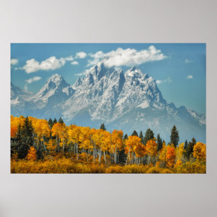 Storslagna Teton berg i nedgången Poster