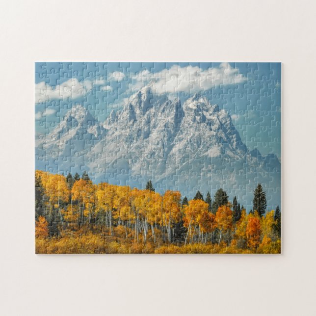 Storslagna Teton berg i nedgången Pussel (Horisontell)