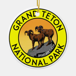 Storslagna Teton nationalparkWyoming Bighorn får Julgransprydnad Keramik