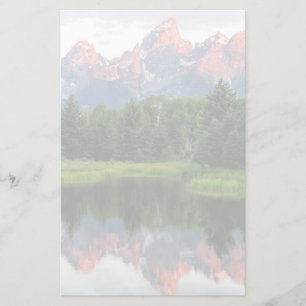 Storslagna Teton reflexioner över bäverdamm Brevpapper