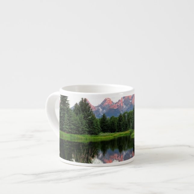 Storslagna Teton reflexioner över bäverdamm Espressomugg (Framsida vänster)
