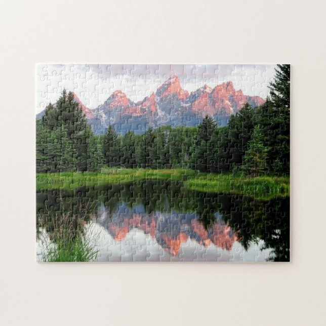 Storslagna Teton reflexioner över bäverdamm Pussel (Horisontell)
