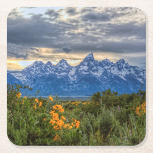 Storslagna Tetons Underlägg Papper Kvadrat