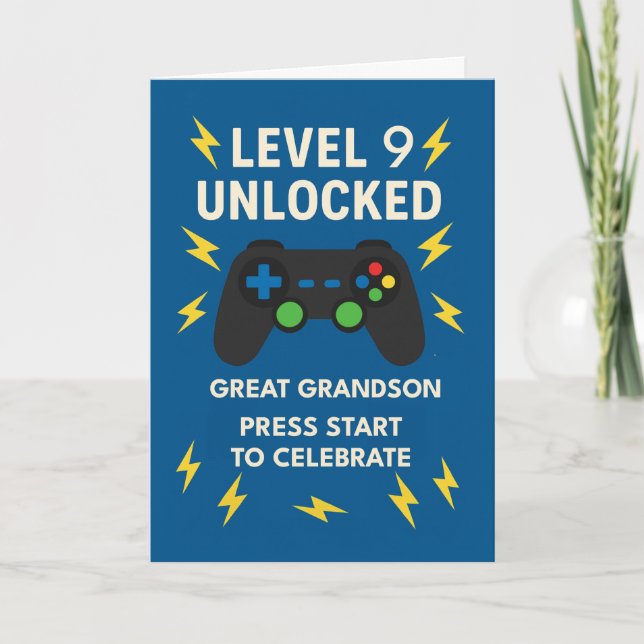 Storsonsons 9-årsdag Spelkontrollålder 9 Kort (Framsida)