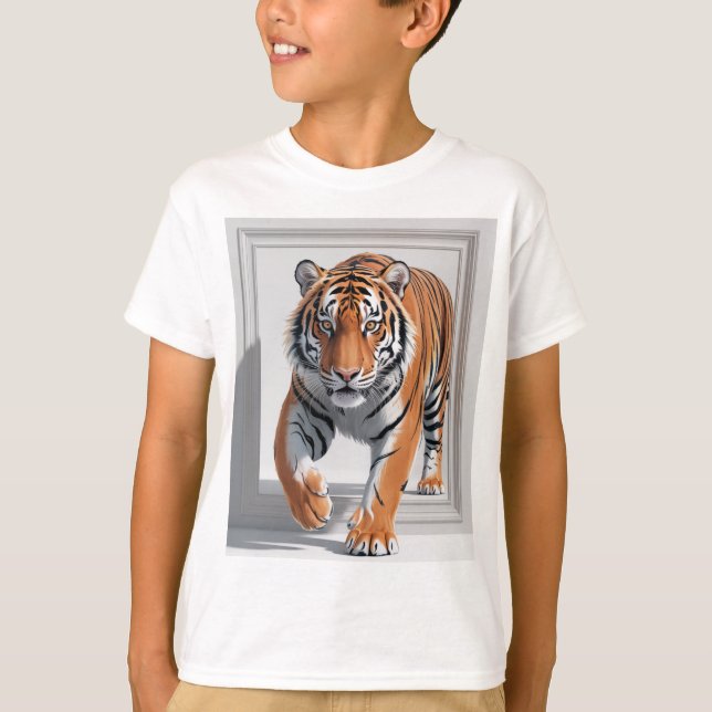 Största 3D-tigerillustration | Hyper-Realistisk T Shirt (Framsida)
