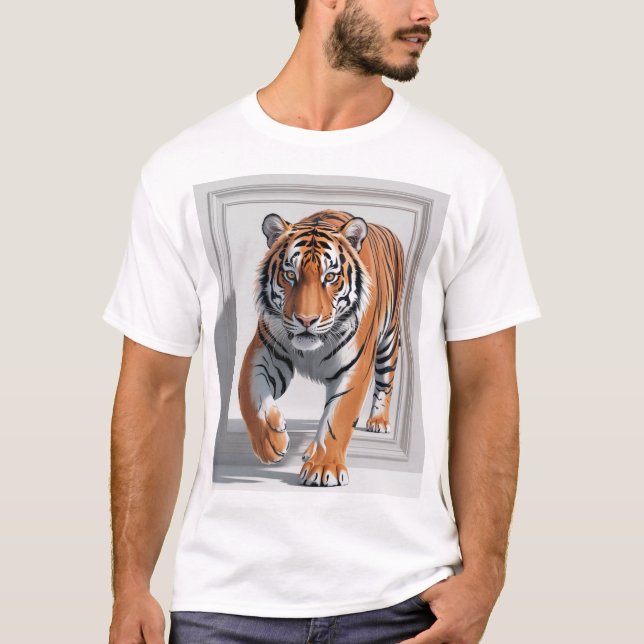 Största 3D-tigerillustration | Hyper-Realistisk T Shirt (Framsida)