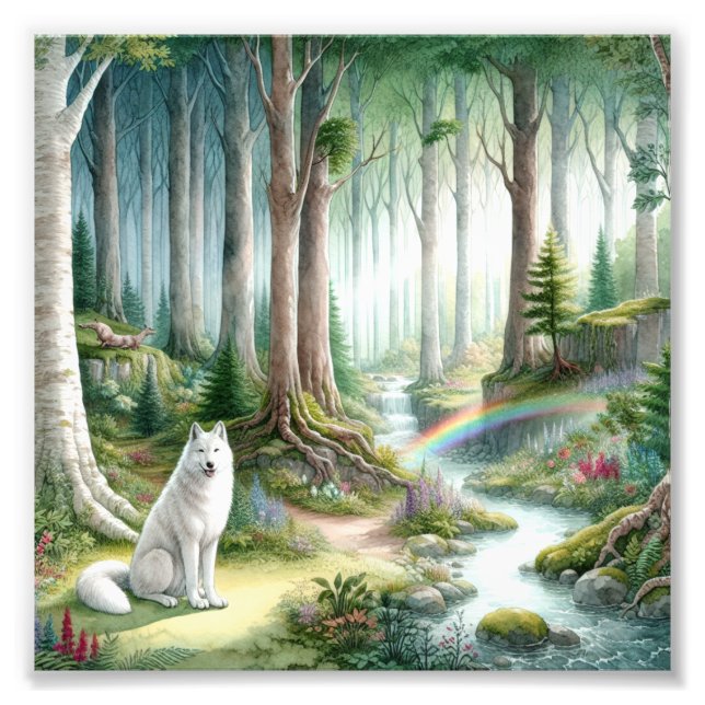 Största arktiska Vargen Forest Art Foto Utvidgning (Framsidan)