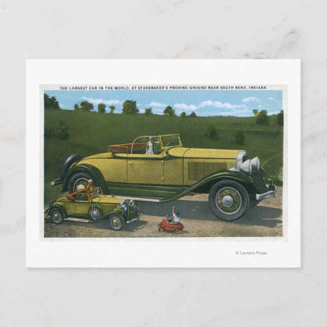 Största bilen i världen, Studebaker testning Vykort (Framsida)