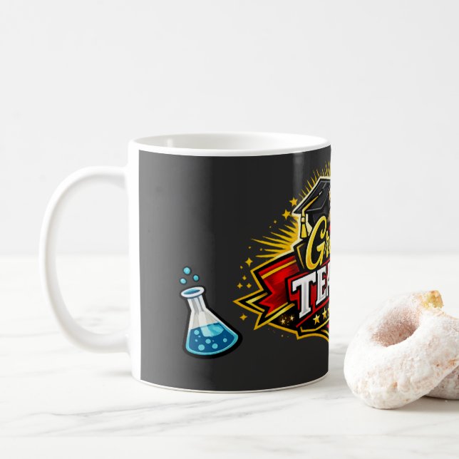 Största läraren universitetsstil-märke kaffemugg (Med munk)