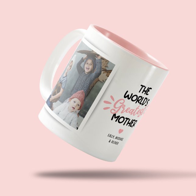 Största Mamma 2 Foto Tvåtons Kaffemugg (Skapare uppladdad)