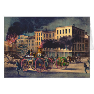 Storstads- Firefightingsystem 1866 Hälsningskort