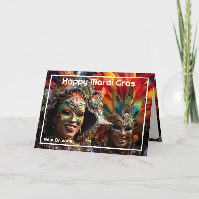 💚 💛 storstadsregionen: Mardi Gras Magic Kort (Framsida)