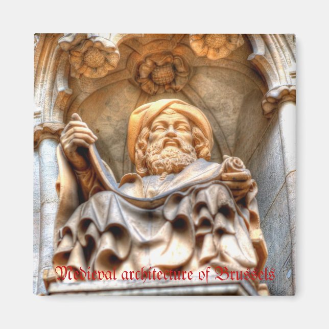 Storställe medeltida arkitektur i Bryssel Magnet (Framsidan)