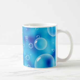 Storstudsande blå bubblor kaffemugg