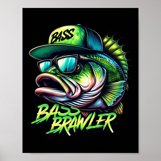 Storsvartsbassfisk angelfiskare  poster (Framsidan)