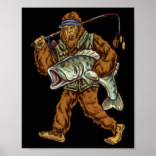 Storsvartsbassfiske Bigfoot-fiskare 1 Poster