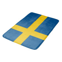 Stort badmatt med flagga av Sverige