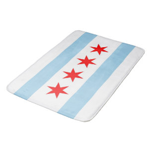 Stort badmatt med flagga of Chicago, USA Badrumsmatta