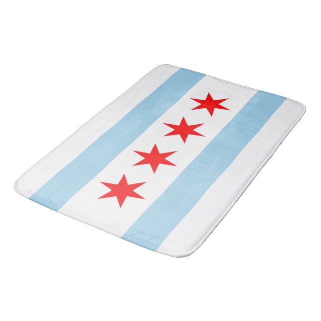 Stort badmatt med flagga of Chicago, USA Badrumsmatta (Vinklad)
