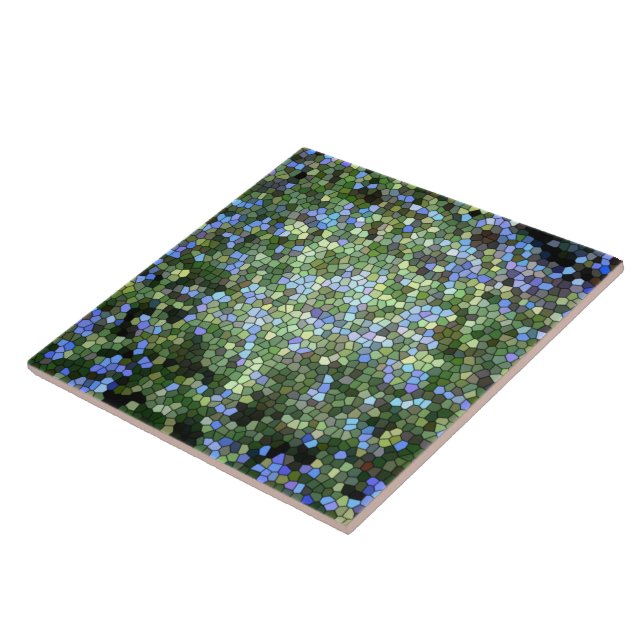 Stort belägga med tegel, Blue&Green målat glass Kakelplatta (Sidan)