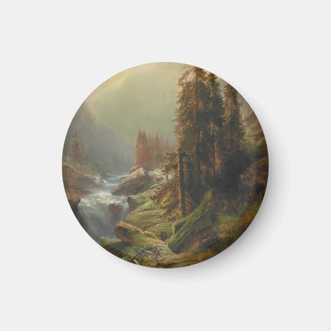 Stort bergslandskap – Albert Zimmermann Magnet (Framsidan)