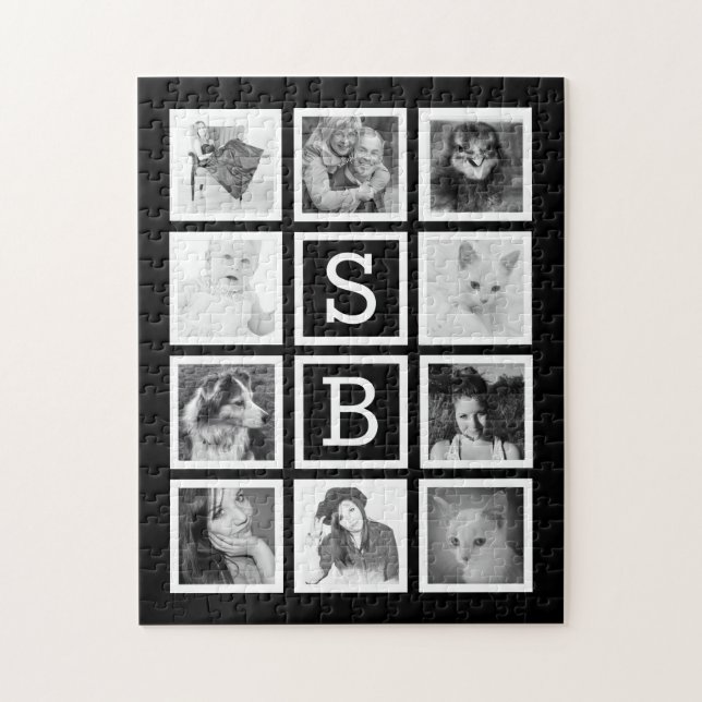 Stort beställnings- pussel med tio foto och (Vertikal)