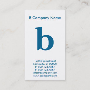 stort blått monogram visitkort