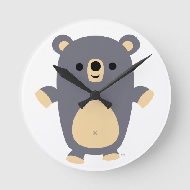 Stort blått väggslås för Tecknad Rund Klocka (Framsida)