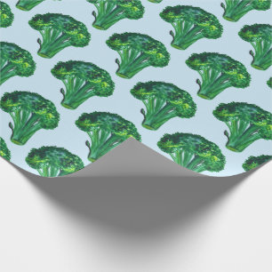 Stort broccoli på blåa presentkapningar - vatten presentpapper