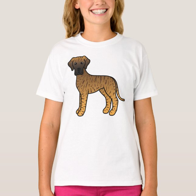 Stort danskt hundvalp med brindle-mönster t shirt (Framsida)