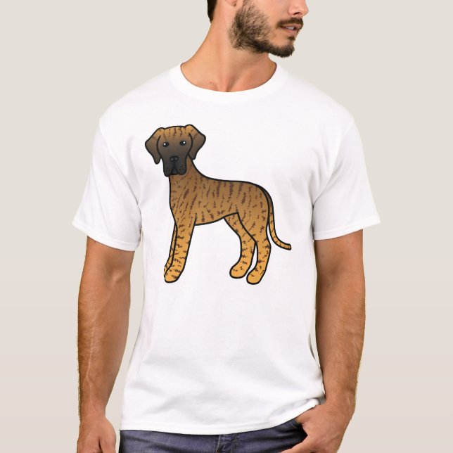 Stort danskt hundvalp med brindle-mönster t shirt (Framsida)