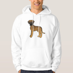 Stort danskt hundvalp tecknat hund hoodie