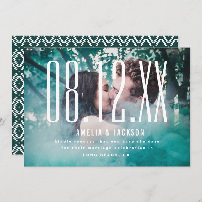 stort datum, fet typografi, Spara datum Inbjudningar (Fram/baksida)