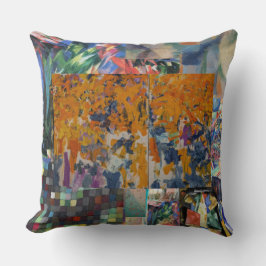 stort dekorativ kudde med kollage av abstrakt