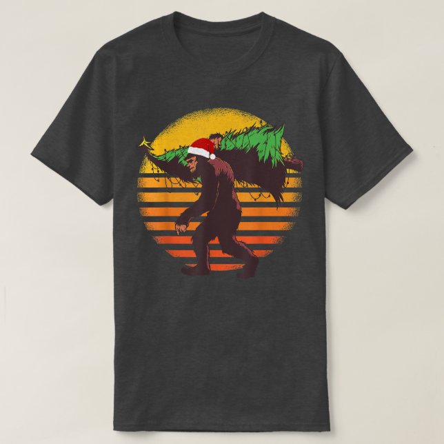 Stort fotfjol i skogen med Julafton Träd och S T Shirt (Design framsida)