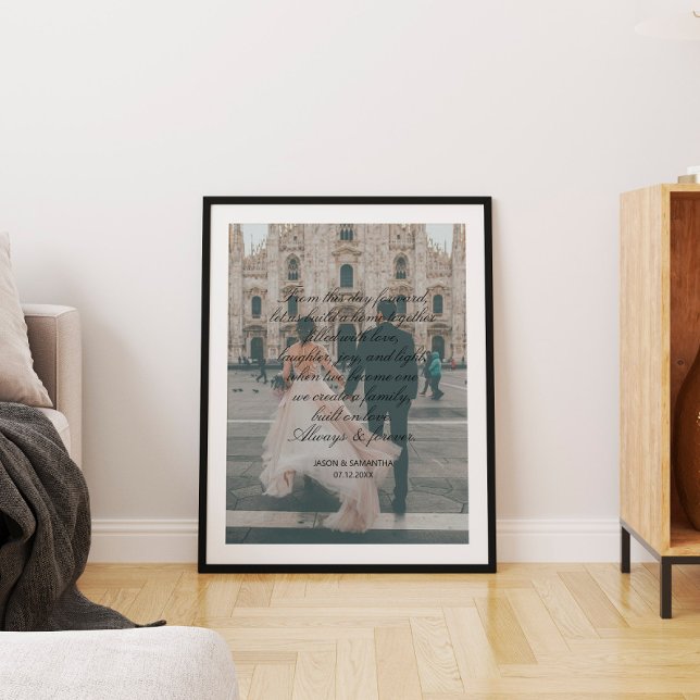 Stort foto bröllopspresent manus kalligrafi löften poster (Huge Photo Wedding Gift Script Calligraphy Vows Poster
)