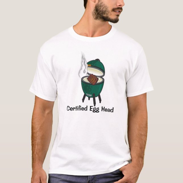 Stort grönt ägg, auktoriseradägghuvud t-shirt (Framsida)