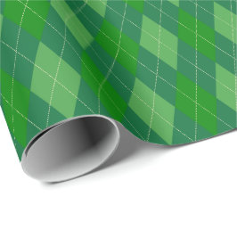 Stort grönt argyle-inpackningspapper i olika nyans presentpapper