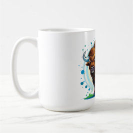 stort hornförsett bisonoxe kaffemugg