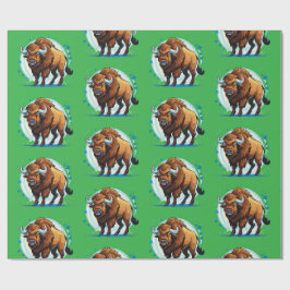 stort hornförsett bisonoxe presentpapper