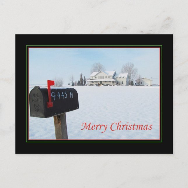 Stort hus på präriejulen helg vykort (Framsida)