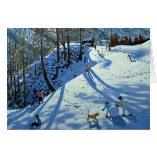 Stort kasta snöboll Zermatt Hälsningskort (Framsidan Horizontal)