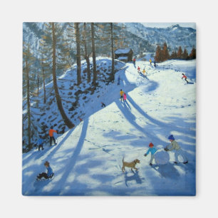 Stort kasta snöboll Zermatt Magnet