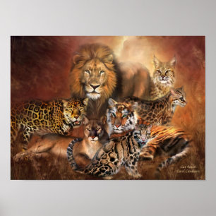 Stort kattkonstaffisch/tryck poster