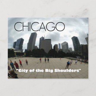 "Stort knuffar" Chicago--Sandburg-themed vykort