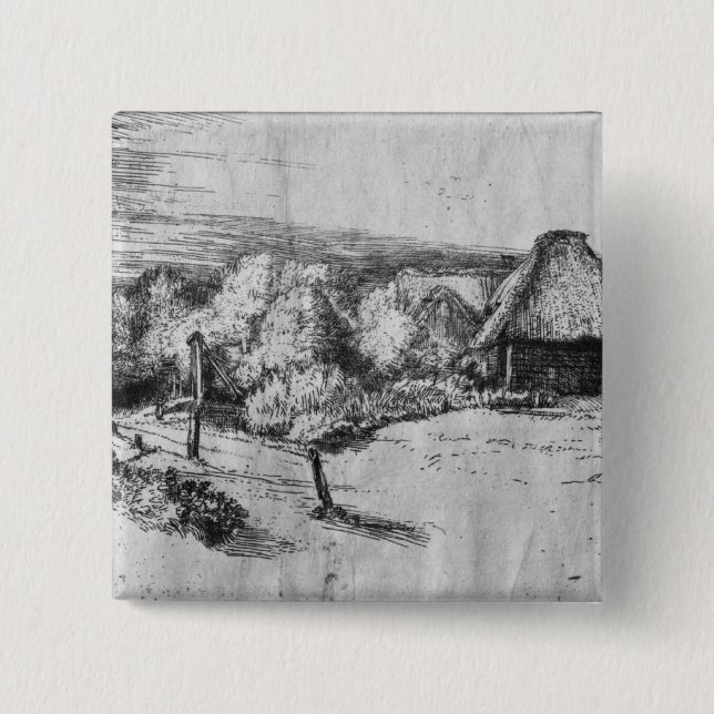 Stort landskap med ett torn, c.1650 knapp (Framsida)