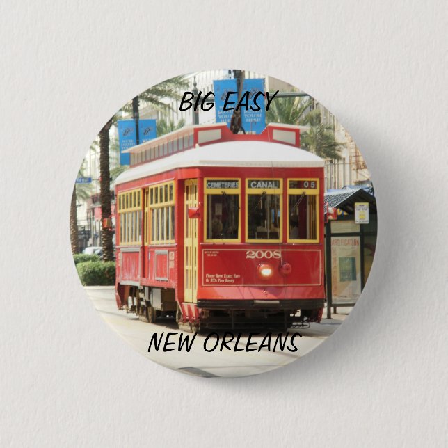 STORT LÄTT, NEW ORLEANS STREETCAR KNAPP (Framsida)