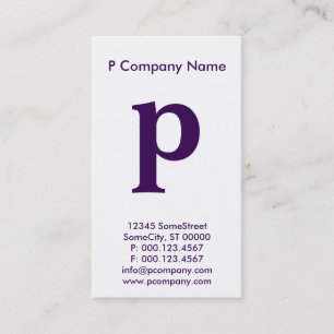 stort lila monogram visitkort