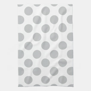 Stort ljust - grå färgpolka dots kökshandduk