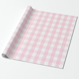 Stort ljust - rosa- och vitGingham som slår in Presentpapper